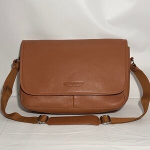 Osprey Brand London Pebble Beach Concours d'Elegance Tan Leather Messenger Bag